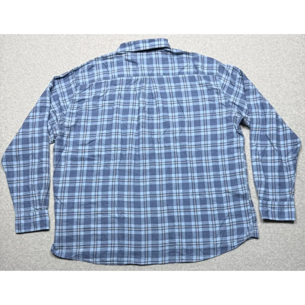 Peter Millar Shirt Mens XXL Blue Plaid Crown Long Sleeve‎ Casual Button Up
